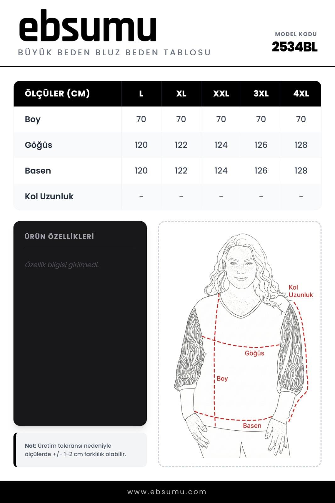 Kadın Büyük Beden Arkası Tül Detaylı Taşlı Mor Bluz