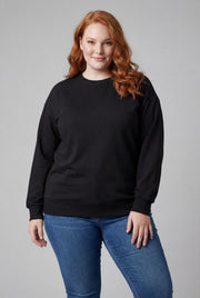 Kadın Büyük Beden Basic Siyah Sweatshirt