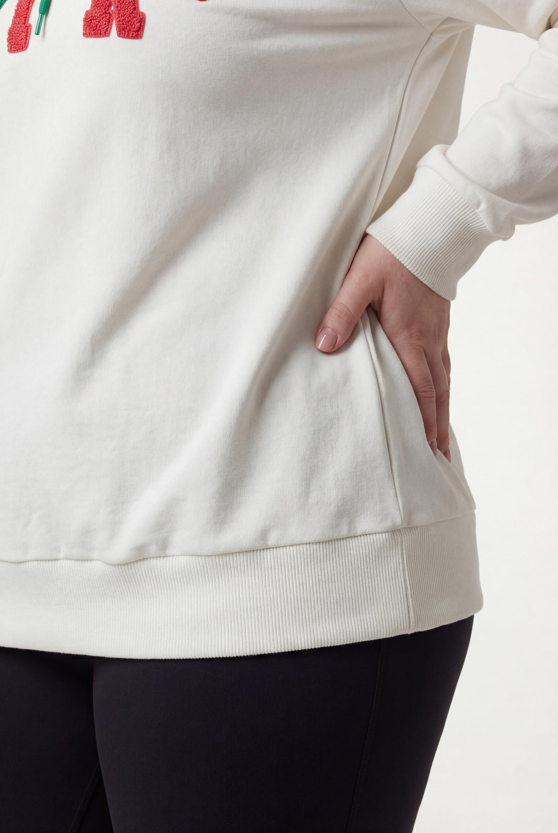 Kadın Büyük Beden Couture Yazılı Beyaz Sweatshirt