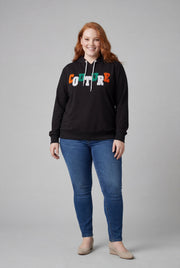 Kadın Büyük Beden Couture Yazılı Siyah Sweatshirt